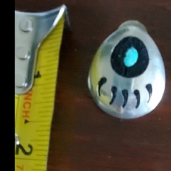 BIG Navajo Sterling & Turquoise Bear Paw Earrings - Picture 2 of 13